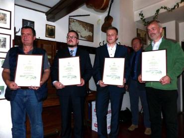 Vítězové v kategorii svrchně kvašených piv (zleva Bernard, Primátor, Vysoký Chlumec a Konrad