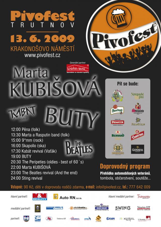 Na Pivofestu vystoupí Buty a Marta Kubišová