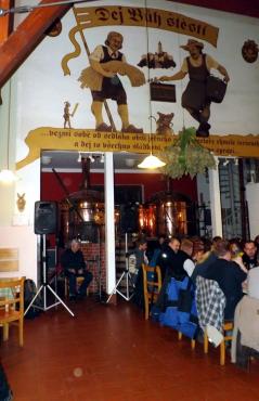 Malba na zdi nad varnou zvíkovského pivovaru je dílem Pavla Jákla